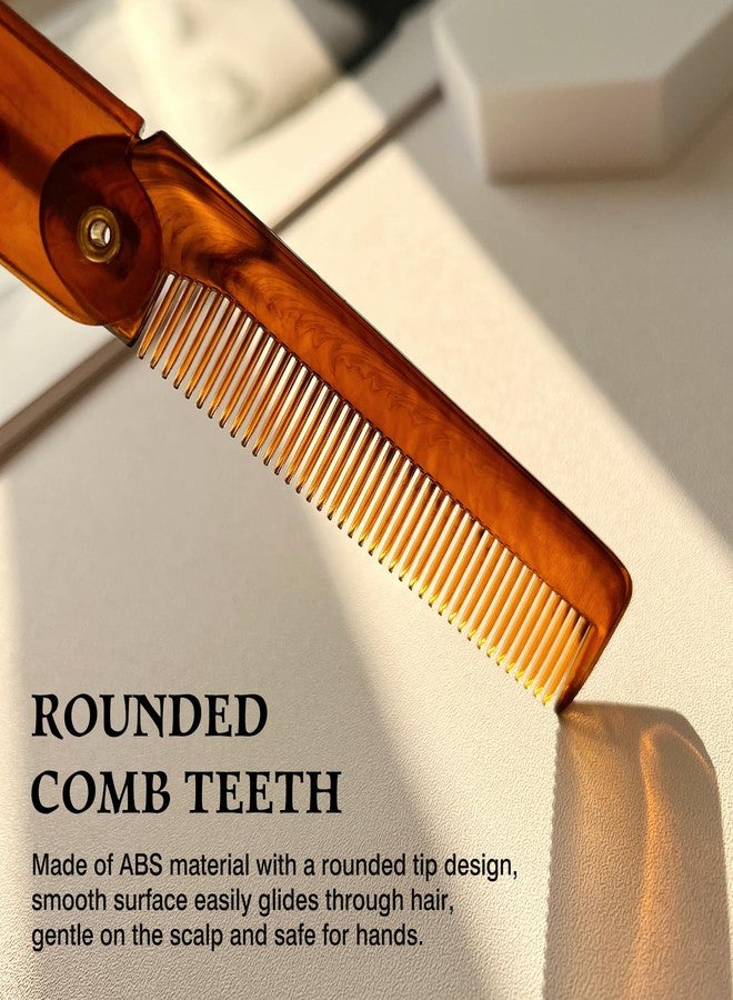 Zoolinn Men's Handmade Folding Pocket Comb, 6.69-Inch Amber Finish, Fine Tooth Comb for Hair, Beard, and Mustache Grooming - Image 5